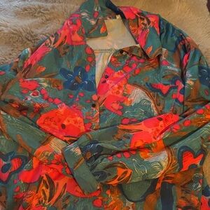 SHEIN Multicolor Floral Button-Up Blouse
